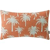 TRENDIN Palm Tree Pillow Covers 20x12 Inch Beach Decoration Tropical Cushion Cover Lumbar Pillowcase for Couch Sofa Linen Orange PL987TR