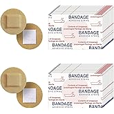 Adhesive Spot Bandage Flexible Fabric Round Adhesive Bandages 0.87 Inch Diameter Beige Skin Round Bandage for Wound Care and 