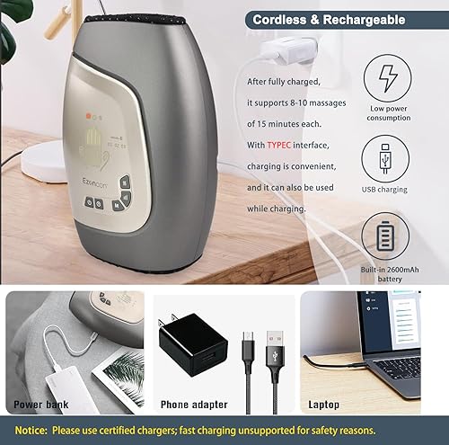 Electric Hand Massager Cordless Hand Massager with Heat and