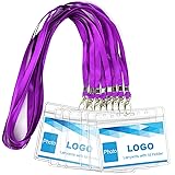 Lanyard with ID Holder 50 Pcs Waterproof Name Tag