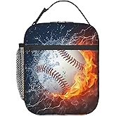 Funacola Baseball Ball Cool Lunch Bag For Boys Men Reusable Lunch Box Insulated Portable Meal Tote For Kids Girls School Women Work Travel Picnic