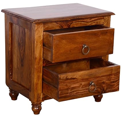 Ringabell Altavista Kimon Solid Wood Bed Side Table (Teak Finish)