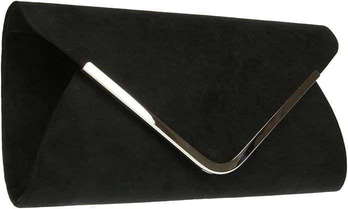 small black suede clutch bag