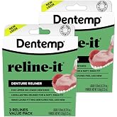 Dentemp Denture Reline Kit Value Pack - Advanced Formula Reline It Denture Reliner - Denture Kit to Refit and Tighten Dentures for Both Upper &amp; Lower Denture (2 Pack (6 Relines))