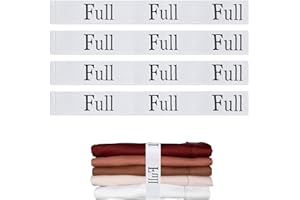 QoeCycth 4PCS Bed Sheet Organizer Bands, Storage Labels and Sheet Keepers for Linen Closet - Elastic Bedding Straps for Foldable Bedsheet, Pillow Case, Duvet (Full)