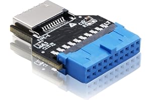 EZDIY-FAB USB 3.0 (USB3.1 Gen 2) Internal Header (19-Pin) to USB 3.1/3.2 Type-C (20-Pin) A-Key Front Panel 180 Degrees Adapte