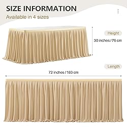 Partisky Champagne Polyester Table Skirt for