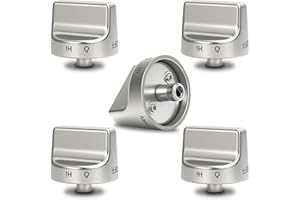 GESLEBEN W11239985 Stove Knob Compatible with Whirlpool Gas Range Oven Control Knobs WFG525S0HZ1, WFG550S0HZ0, WFG525S0HZ0, WFG525S0JV0, Replacement W10850015 W11032553 4845290 AP6333411-5 Pack
