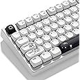 dagaladoo Apollo PBT Keycaps,White and Black,MOA Keycaps Dye-Sublimation, Japanese Style,Custom Keyboard Key caps Set for 100% 75% 65% 60% TKL US Layout Mechanical Keyboard
