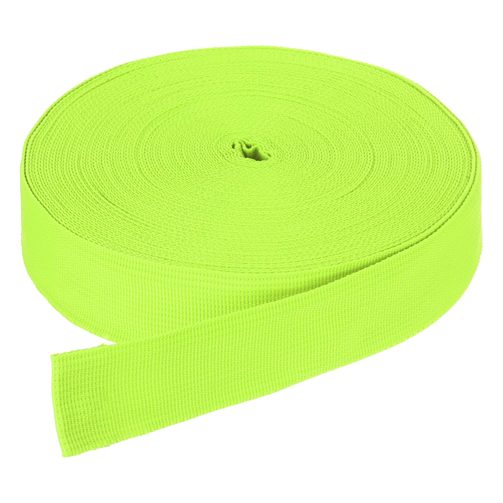 DMiotech 25 Yard x 1 1/2 Inch Width Nylon Webbing Strap Poly Flat Webbing Strapping for DIY Craft Backpack Strapping, Sewing, Outdoor Gear Repair, Fluorescent Green