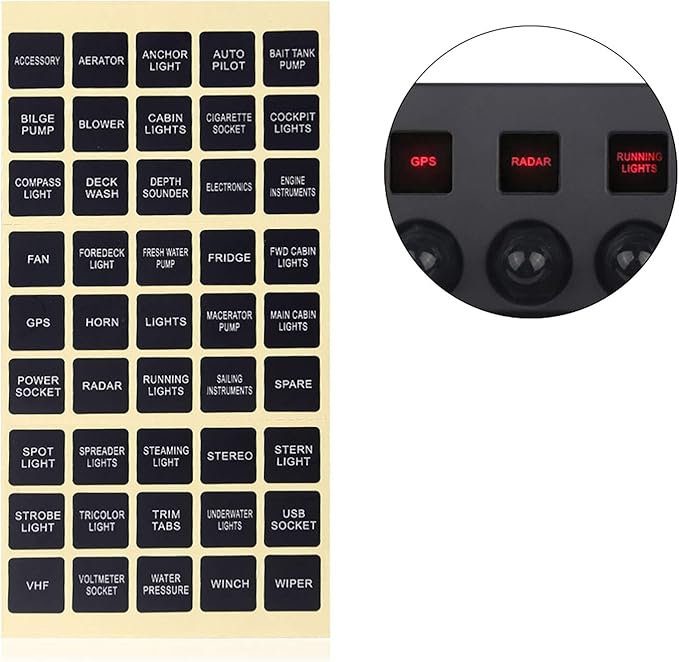 WATERWICH DIY Transparent Stickers Marine Boat Car Toggle