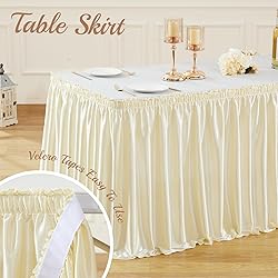 17ft Length Glitter Champagne Table Skirt for 8ft