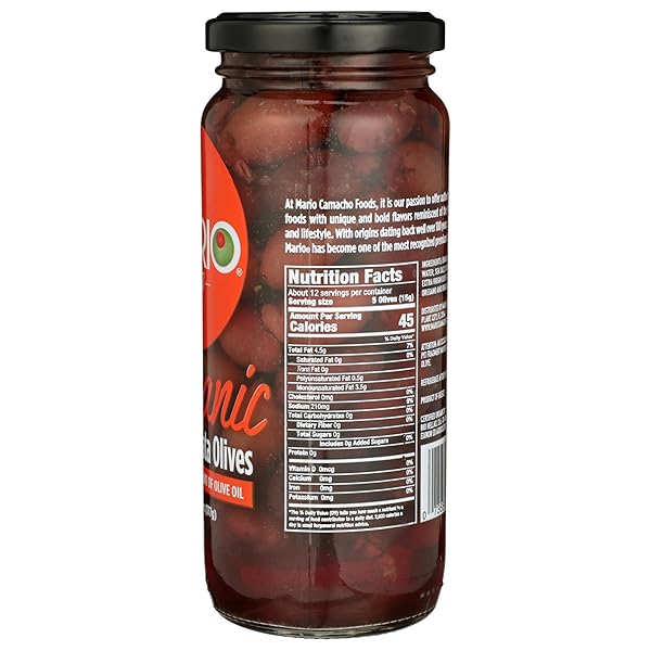 MARIO CAMACHO GREEK ORGANIC KALAMATA PITTED WITH OREGANO AND TOUCH OF OLIVE OIL, 6.25 OUNCE (PACK OF 6)