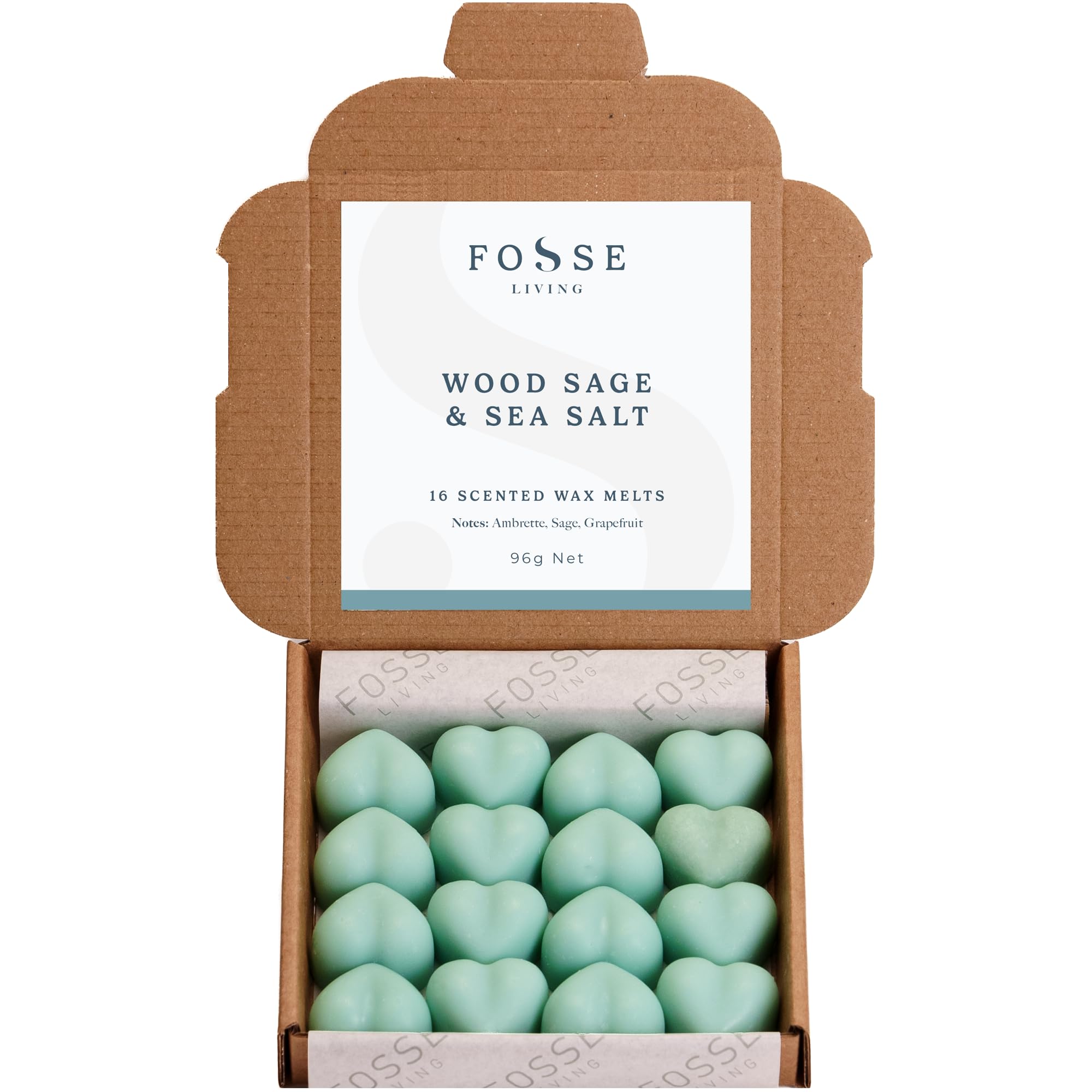 Wood Sage and Sea Salt Strong Scented Wax Melts 16 Pack - The Gift for Every Occasion – Made in The UK — image 1