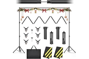 Forlogic Backdrop Stand 10x7.5ft(WxH), Heavy Duty Adjustable Photo Back Drop Stand kit, Suitable for Party, Photography, Weddings