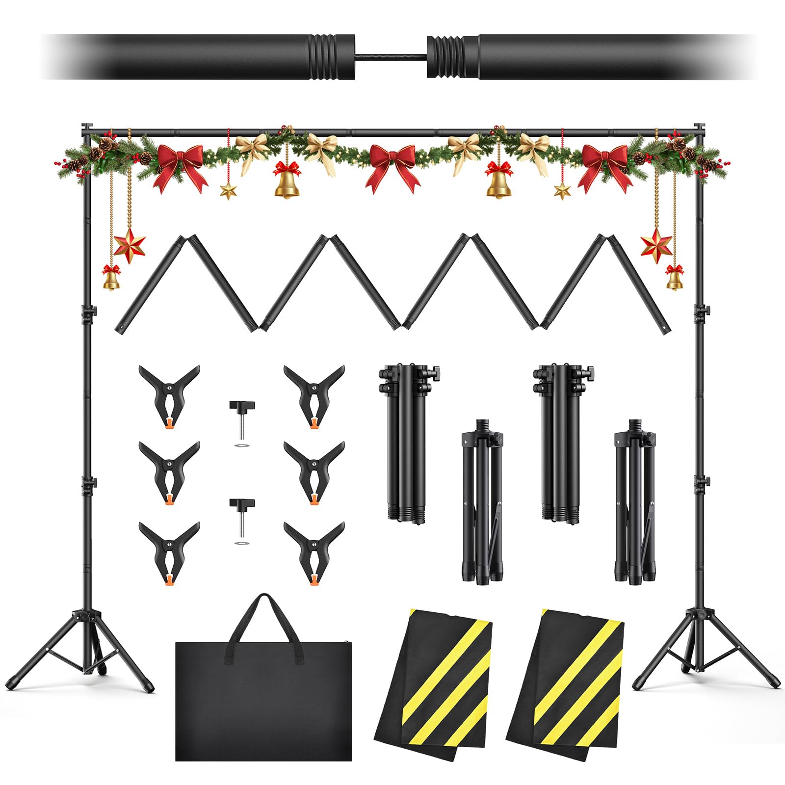 Photo 1 of Forlogic Backdrop Stand 10x7.5ft(WxH), Heavy Duty Adjustable Photo Back Drop Stand kit, Suitable for Party, Photography, Weddings