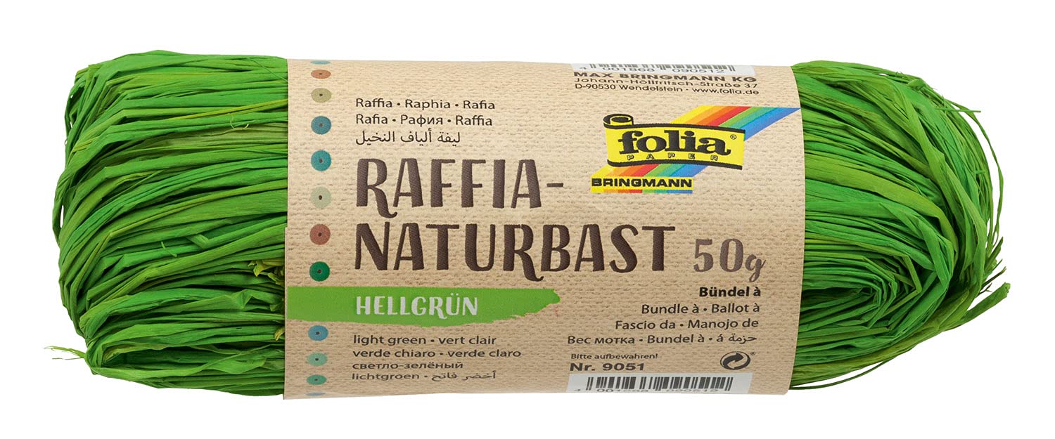 Folia Raffia Natural Raffia 50 g Light Green