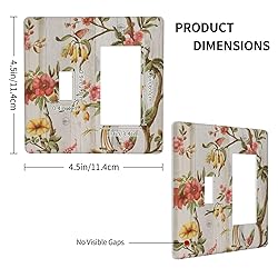 Flowers Bird Tree Retro Spring Floral Branch 2 Gang
