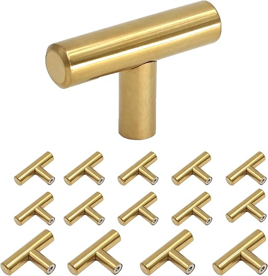 Homdiy Gold Cabinet Knobs 15 Pack Cabinet Hardware Knobs Polished