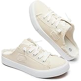 BENPAO Women's Slip on Sneakers Canvas Slip ons Shoes Fashion Comfortable Mules Womens Non Slip Loafers Casual Backless Shoes