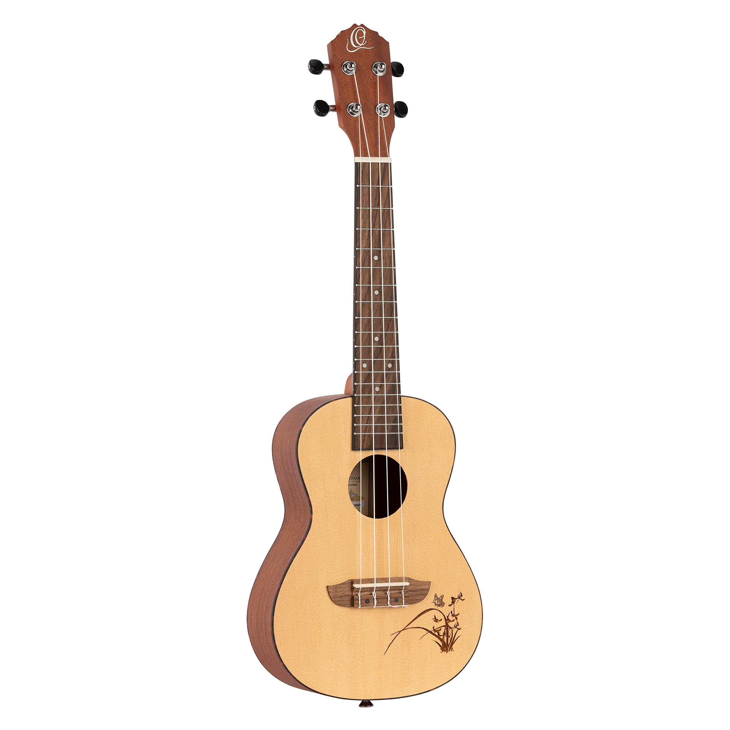 Ortega Guitars Concert Ukulele Acoustic – Bonfire Series – Spruce, Sapele, Natural (RU5)