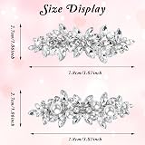 Sibba Flower Hair Clips 2 Pack Silver Bridal Prom Hair Pins Crystal Bling view 3