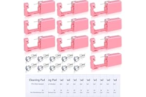 Evatage 10 Packs Self Ear Piercing Kit, Home Piercing Kit Disposable Ear Piercing Gun Kit with Stainless Steel Earring Studs for Pierce Your Own Ears
