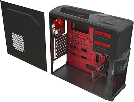 Mars Gaming MC4 - Caja de ordenador para gaming (diseñado para gamers, LED rojo, 2 ventiladores, micro ATX), negro [Alemania]: Amazon.es: Informática