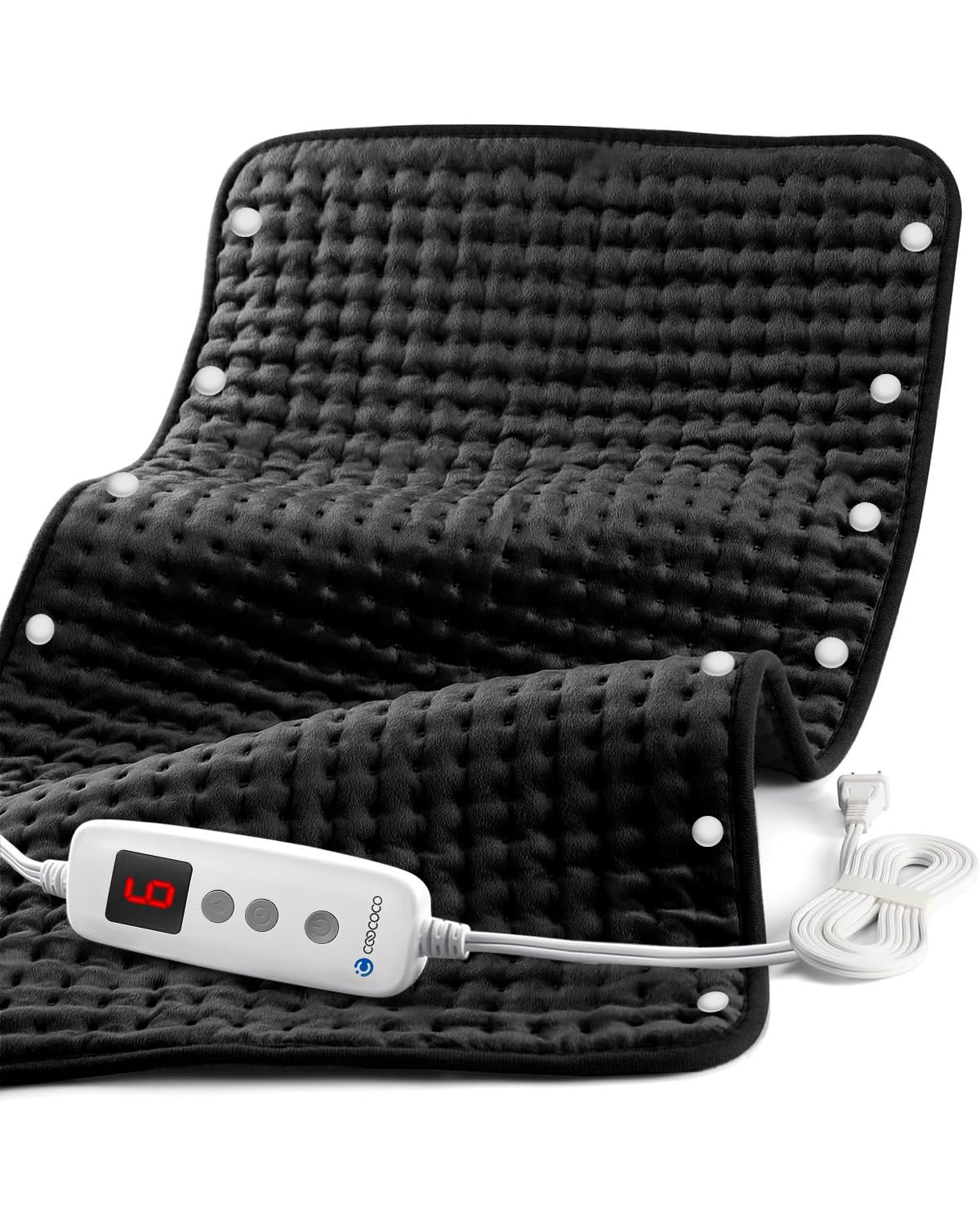 Photo 1 of 18" x 33" Large Heating Pad for Back, FSA Eligible, CooCoCo XXXL Heated Pad for Period Cramps, Heat Pad for Neck & Shoulder, 6 Heat Settings, Auto Off, Moist Heat, Gifts for Women Men