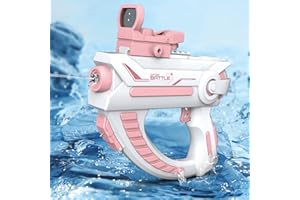 NICEYLOTOS Water Gun - Electric Water Gun with 32 Ft Long Range, High Pressure Squirt Guns, High Capacity Water Blaster and Water Guns for Adults and Kids (Space Water Pistol Pink)