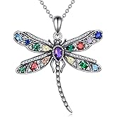 ZADIUA 925 Sterling Silver Dragonfly Pendant Necklace Vintage Dragonfly Jewelry Gifts for Women
