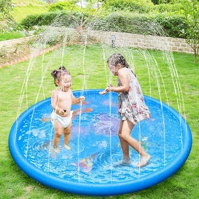 KAHEIGN 170cm Splash Water Play Mat Dolphin Ocean Pattern Garden Pool Toy