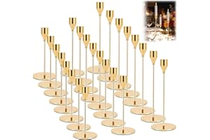 Noliven 24 PCS Taper Candle Holders Set, Premium Metal Candlestick Holders, Modern Decorative Holders, for Weddings, Dinning,