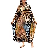 NFVNKJ Kaftan Dresses for Women Plus Size Caftan Swimsuit Cover Up, Boho Beach Dress with Batwing Sleeves