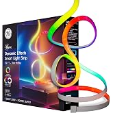 GE Cync Dynamic Effects RGB Smart LED Strip Lights, Music Sync, 32ft | Color changing WiFi strip, music sync, Alexa &amp; Google Home compatible, bedroom ambiance, indoor, 32ft with power supply