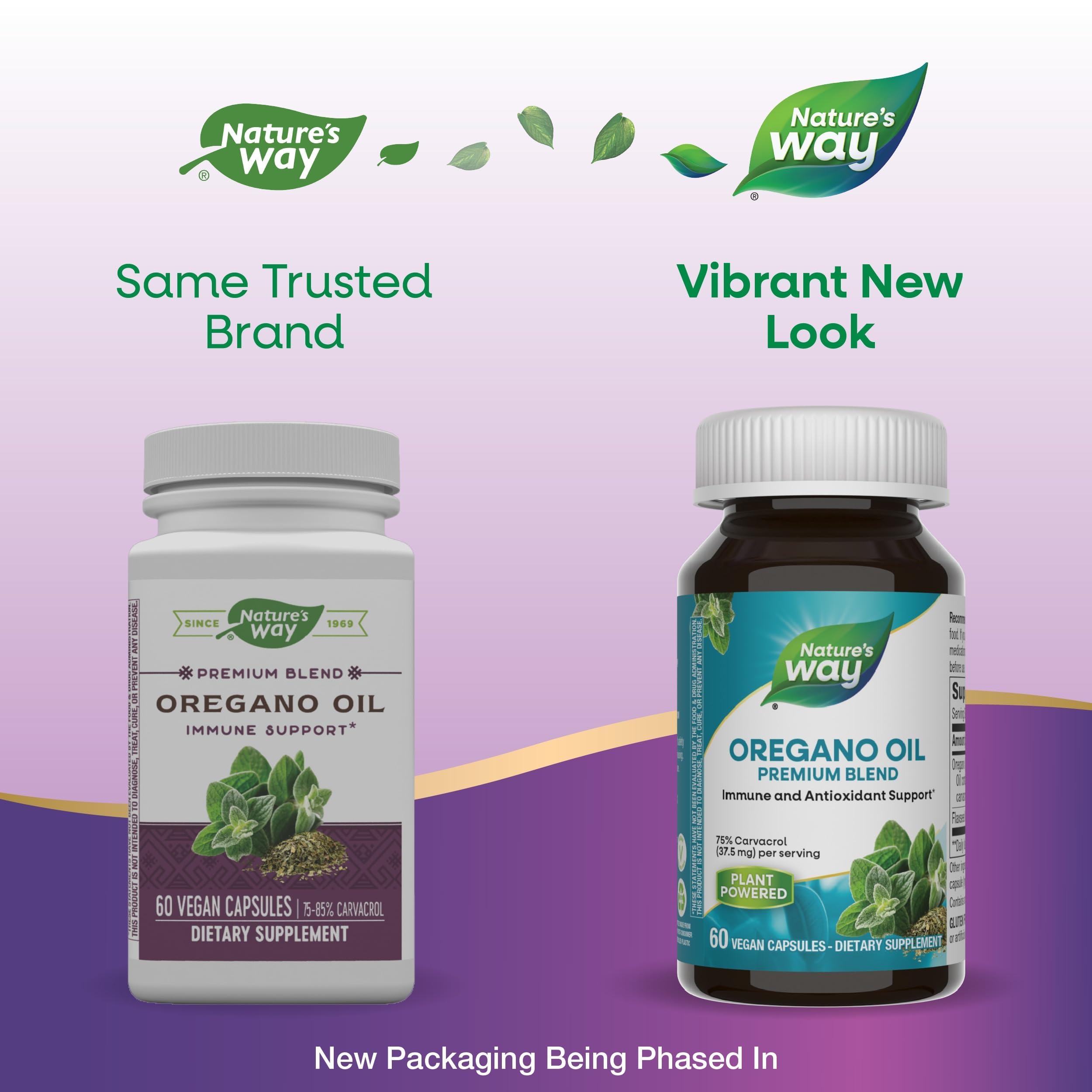 Nature's Way Oregano Oil, Immune and Antioxidant Support Supplement,* 75-85% Carvacrol per Serving, Gluten Free, 60 Vegan Capsules