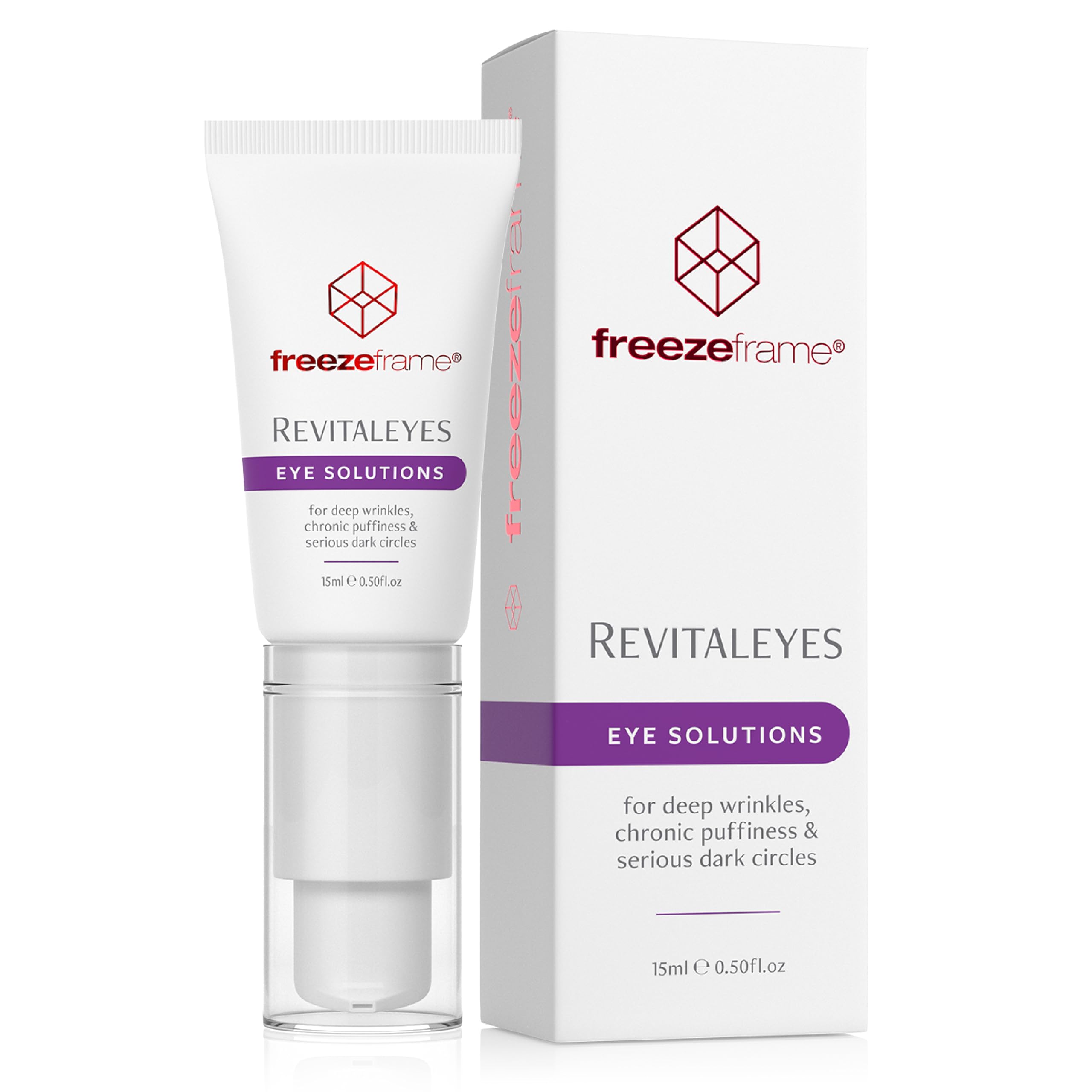 freezeframe - Revitaleyes, Eye Cream for Dark Circles and Puffy Eyes, Tired Bag Tightener, Anti Aging Cream for Women for Fresher Skin, with Hyaluronic Acid and Vitamin C (15ml)