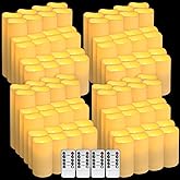 Enpornk Set of 96 Flameless Led Battery Opeated (D2.2'' x H4''5''6'') Waterproof Outdoor Indoor Candles with 10-Key Remotes and Cycling 24 Hours Timer