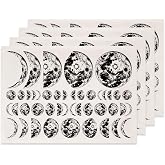 SUPERDANT 4PCS Phase Moon Underglaze Transfers for Pottery Full Moon Transfer Stickers Ceramic Decals Black Underglaze Transfers Paper for Porcelain Overglaze Enamel Clay Decal 52x37cm