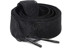 WEGOODZF Satin Ribbon Shoe Laces: 2cm Flat Snow Yarn Shoelaces for Women - 2Pair