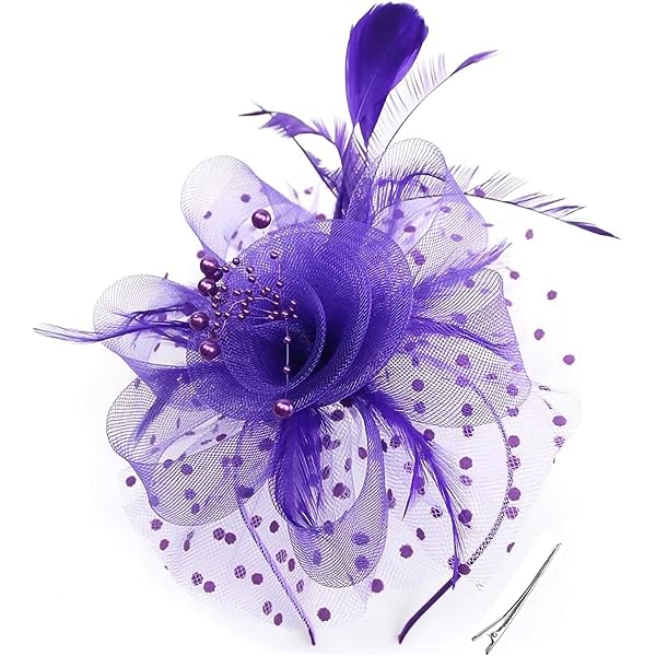 Mardi Gras Fascinator Hat for Women Mardi Gras Feather  display picture 1