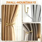 XxinXrong Golden Metal Curtain Holdbacks 2 Pcs U-Shape Wall Mounted view 4