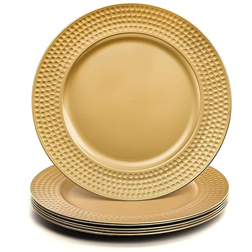 Nicunom 12 Pack Gold Charger Plates, 13 Inch Round Charger Plates