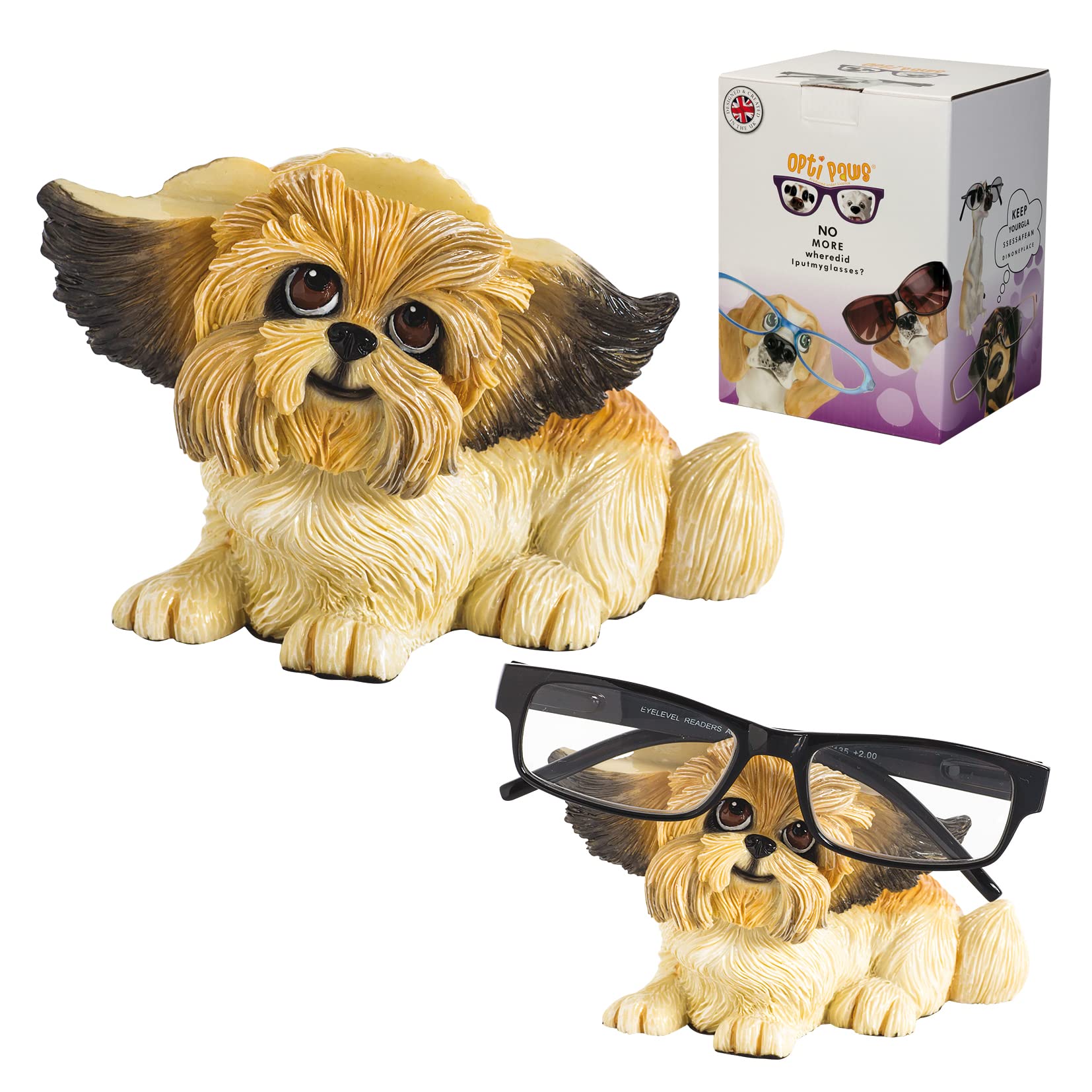Opti Paws 8053 Shih Tzu Lying Glasses Holder,Height 11.5cm