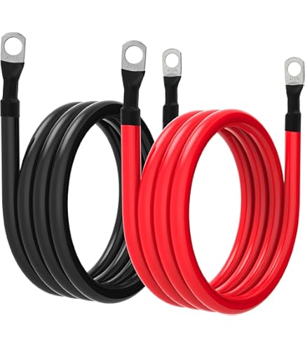 VekAuto 1 Par De Cables Inversores De Batería De Cobre, Calibre 4 AWG