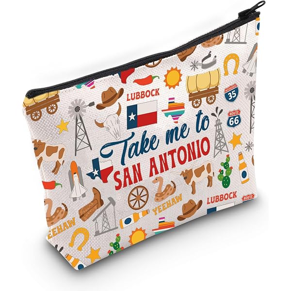 WZMPA San Antonio Texas Tote Bag - Cotton Canvas Grocery Bag, Tourist Gift & Vacation Souvenir