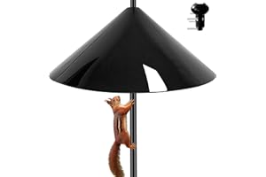 ANDERGI Squirrel Baffle,19-Inch Squirrels Baffle for Bird Feeder Pole,Squirrel-Proofs for Outdoor Shepherd's Hooks，Outside Pole Mount Squirrels Guard (Black)
