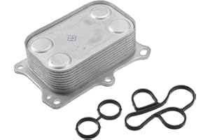 Partuto Engine Oil Cooler No.55236756 - Transmission Oil Cooler - for Fiat 500 2012-2015 Aluminum Alloy Silver Tone with O-ri