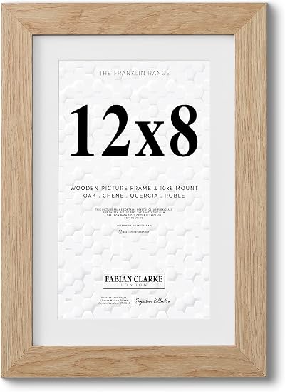 Fabian Clarke London 12x8 Oak Photo Frame with White 10x6 Mount