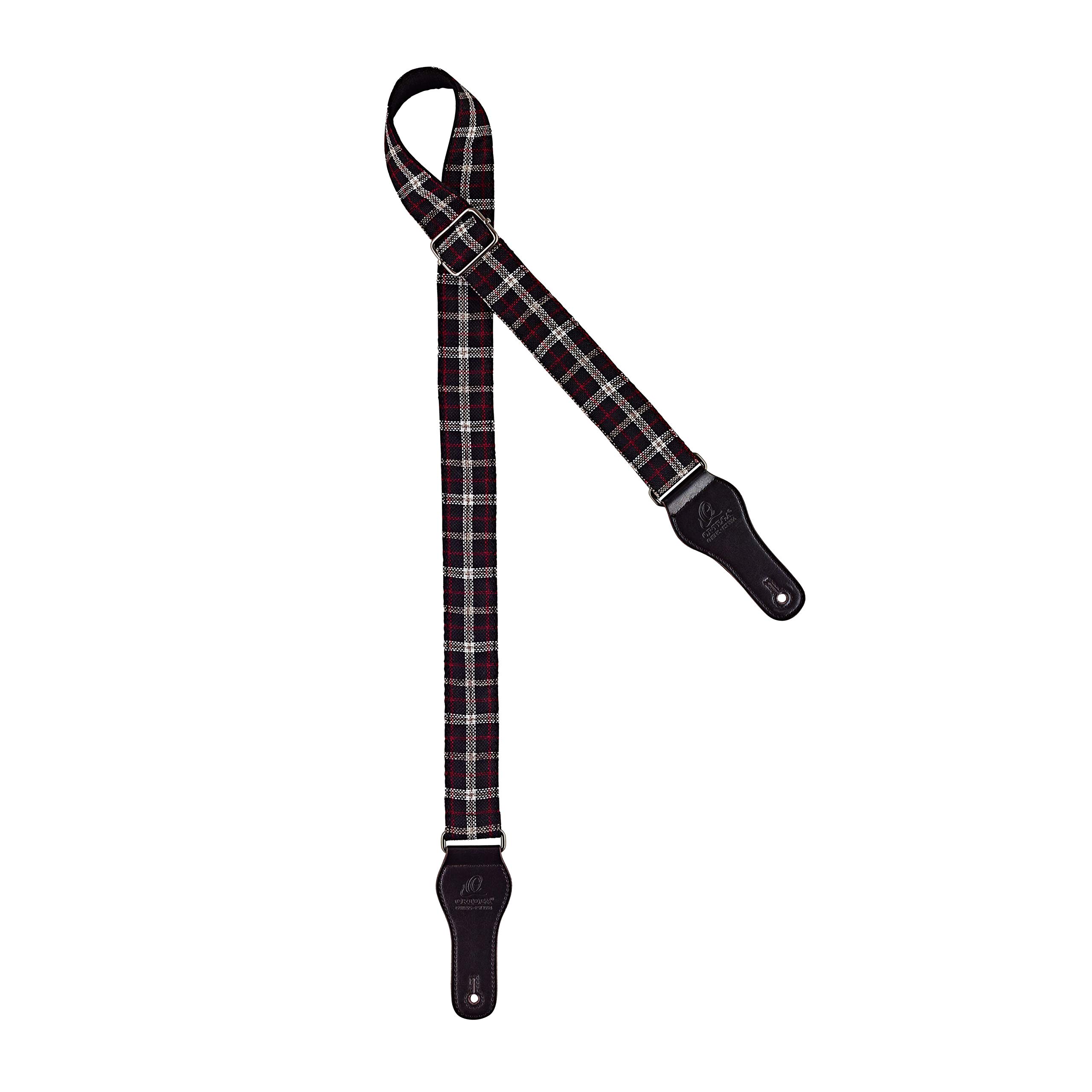 Ortega Guitars Adjustable Ukulele Strap – Highland Series – Cotton, Scottish Dark (OCS-140U)